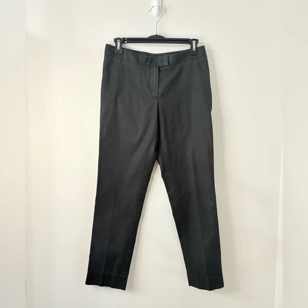 🐈⬛BROOKS BROTHERS Womens 6 Black Stretch Cotton Advantage Chino® Pants Office - Picture 2 of 6